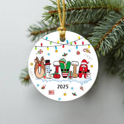 Personalized Letter Name Glass Ornament, Initial Christmas Ornament 2026, Family Christmas Keepsake, Christmas Tree decor - product image 4