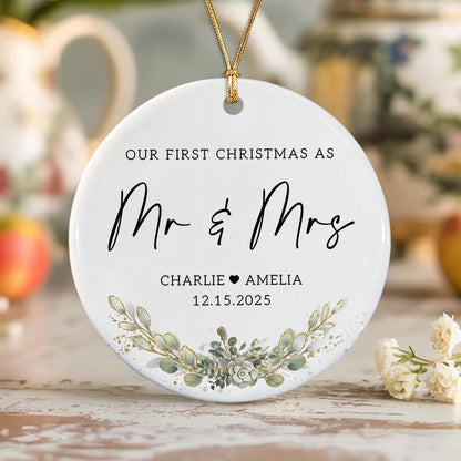 First Christmas Married Ornament, Our 1st Xmas As Mr & Mrs Ornament, Wedding Photo Ornaments, Anniversary Gifts - product image 7
