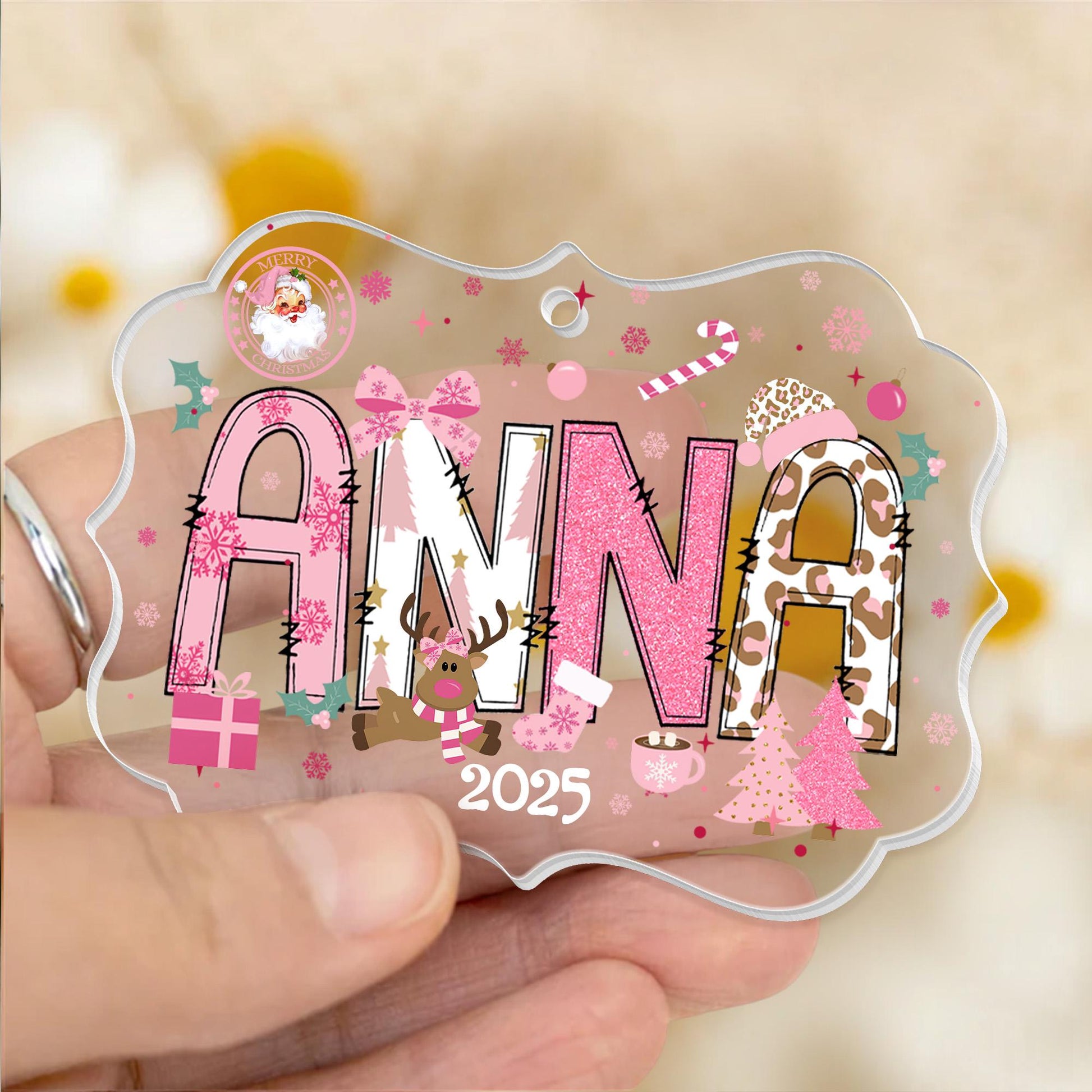 Personalized Girls Name Christmas Ceramic Ornament: Daughter Ornament - product image 6