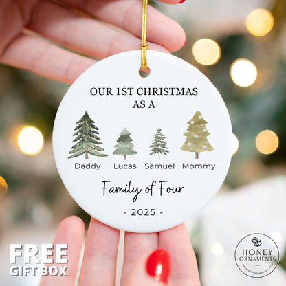 Family of Three Christmas Ornament - Family of 3 Ornament - Family Ornament - Personalized Baby's First Christmas Ornament, New Parent Gift - product image 4