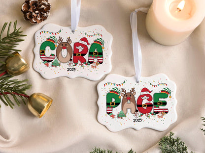 Personalized Kids Christmas Ornaments, 2025 Christmas Ceramic Ornament with Name, Holiday Keepsake, Xmas Gifts for Boys Girls - product image 11