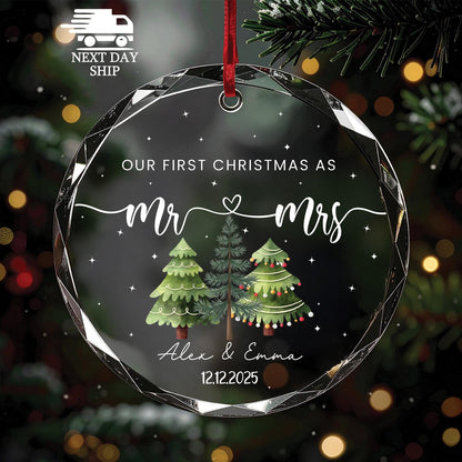 Custom Name Ornament, Our First Christmas As Mr & Mrs Ornament, Gift for Newlywed, Gift for Couple, Christmas Ornament Gift, Family Gift - product image 3