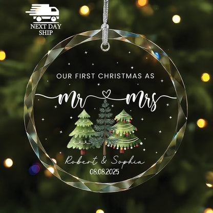 Custom Name Ornament, Our First Christmas As Mr & Mrs Ornament, Gift for Newlywed, Gift for Couple, Christmas Ornament Gift, Family Gift - product image 4