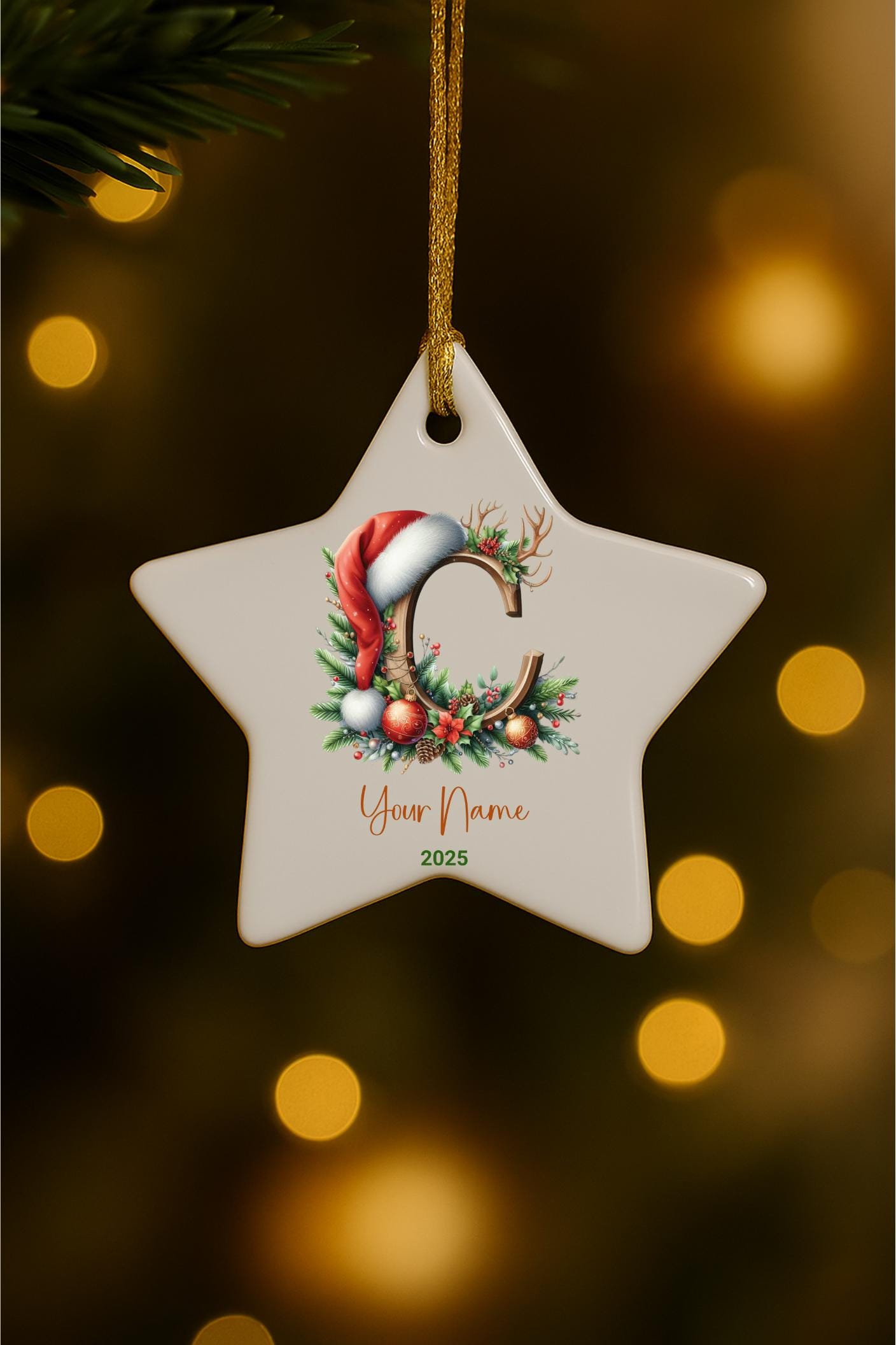 Personalized Monogram Keepsake Ornament 2026 – Custom Initial Name Decor, Family Memory Gift, Holiday & Yearly Ornament - product image 3