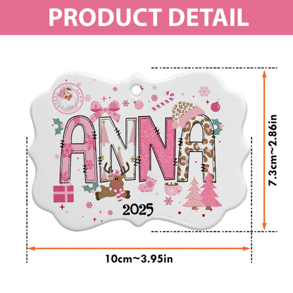 Personalized Girls Name Christmas Ceramic Ornament: Daughter Ornament - product image 9