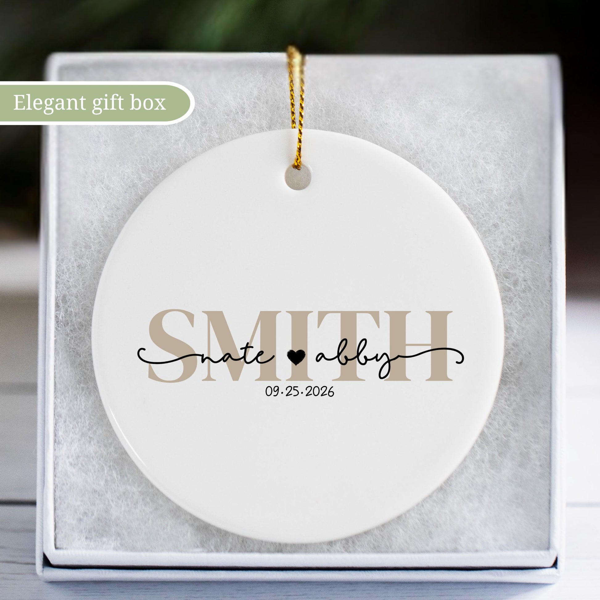 Personalized Wedding Christmas Ornament: 2026 Custom Last Name Keepsake - product image 3