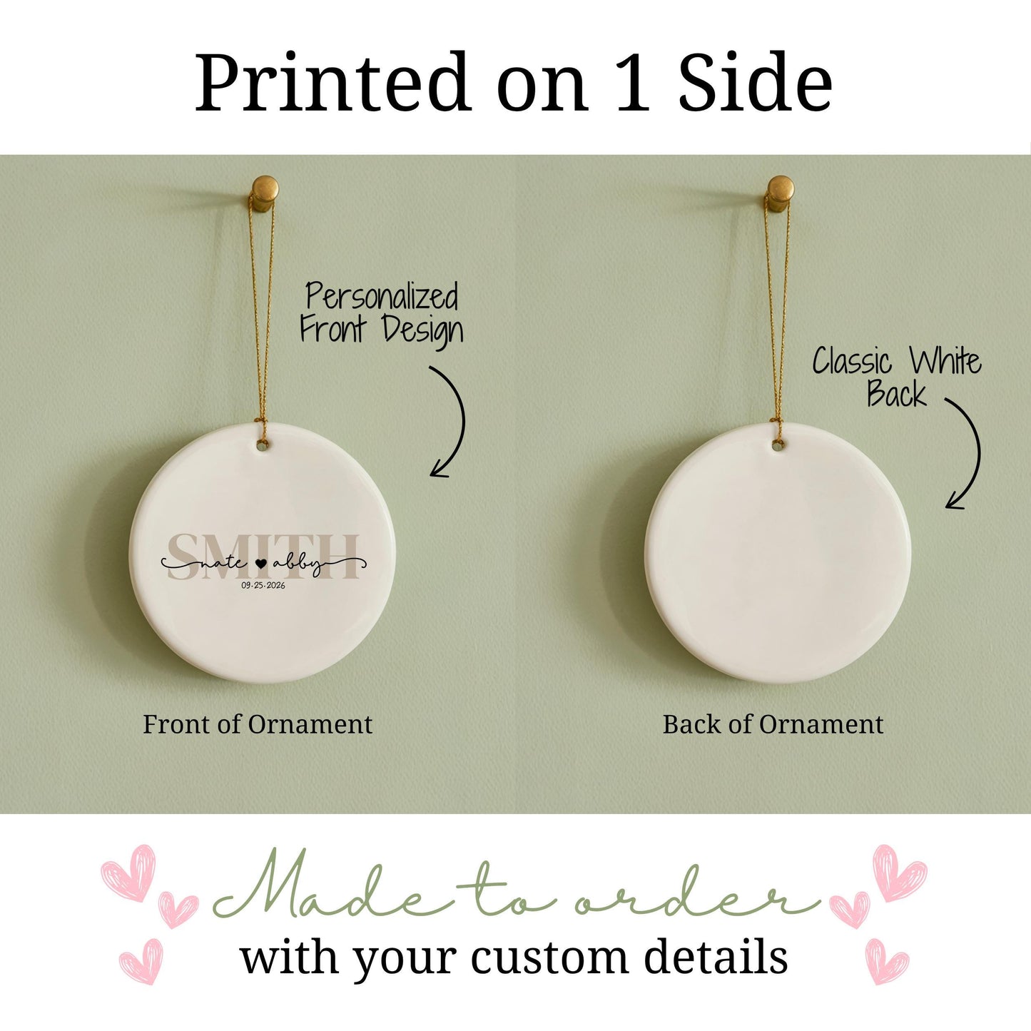 Personalized Wedding Christmas Ornament: 2026 Custom Last Name Keepsake - product image 6