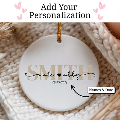 Personalized Wedding Christmas Ornament: 2026 Custom Last Name Keepsake - product image 2