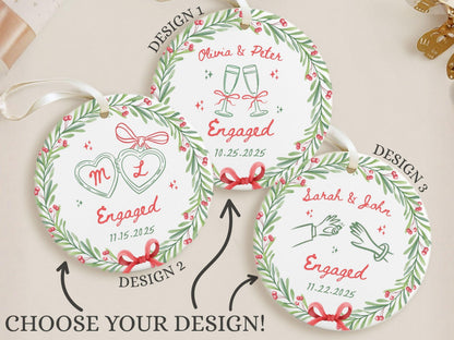 Custom Engagement Ornament, Personalized Engaged Ornament Gifts for Engaged Couple Engagement Gifts Engagement Christmas Ornament Keepsake - product image 2