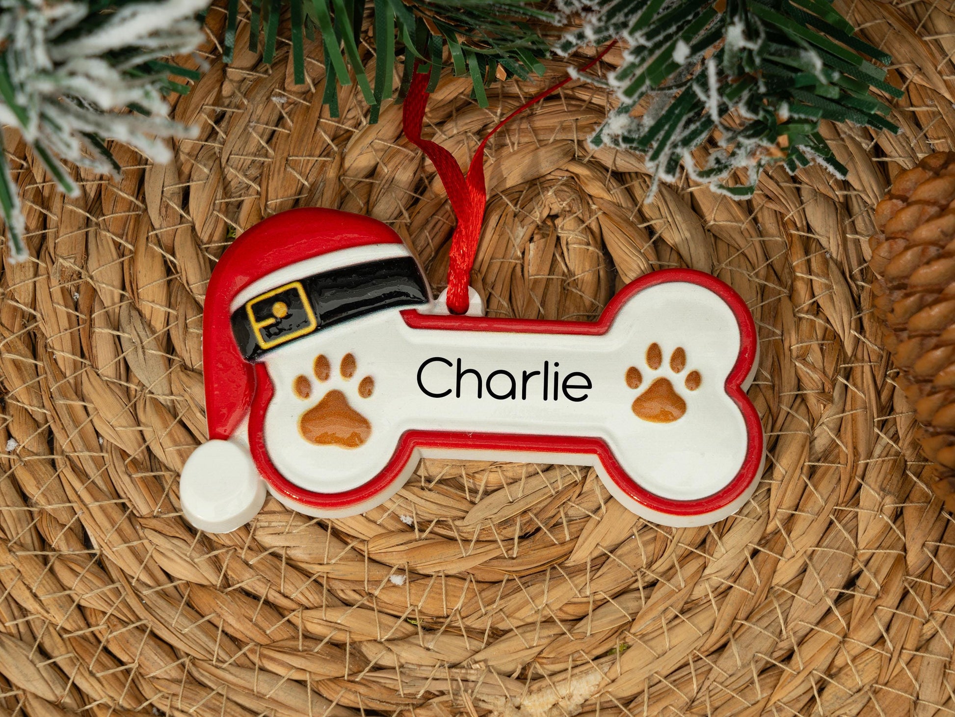 Custom Dog Paw Ornament,Personalized Pet Bone Xmas Decoration, New Puppy Gift 2025,Resin Christmas Tree Ornament for Dog Owner, Pet Keepsake - product image 6