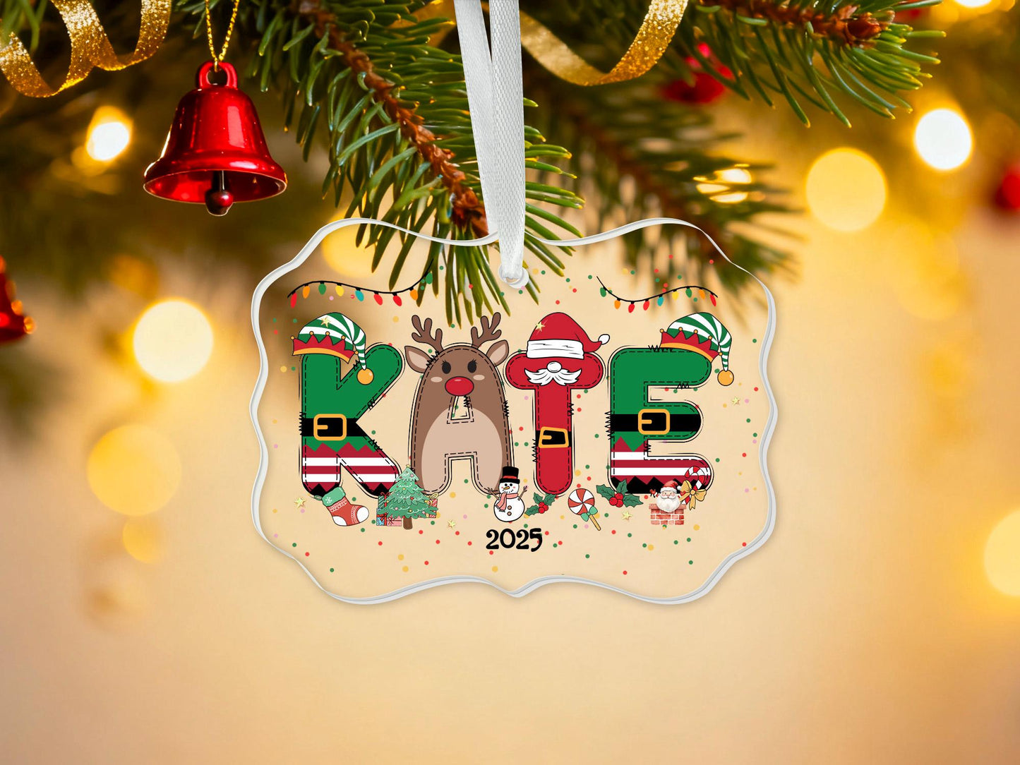 Personalized Kids Christmas Ornaments, 2025 Christmas Ceramic Ornament with Name, Holiday Keepsake, Xmas Gifts for Boys Girls - product image 3