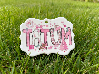 Personalized Name Christmas Ceramic Ornament, Custom Children's Name Christmas Ornaments Christmas Keepsakes, 2025 Newborn Christmas Gifts - product image 4