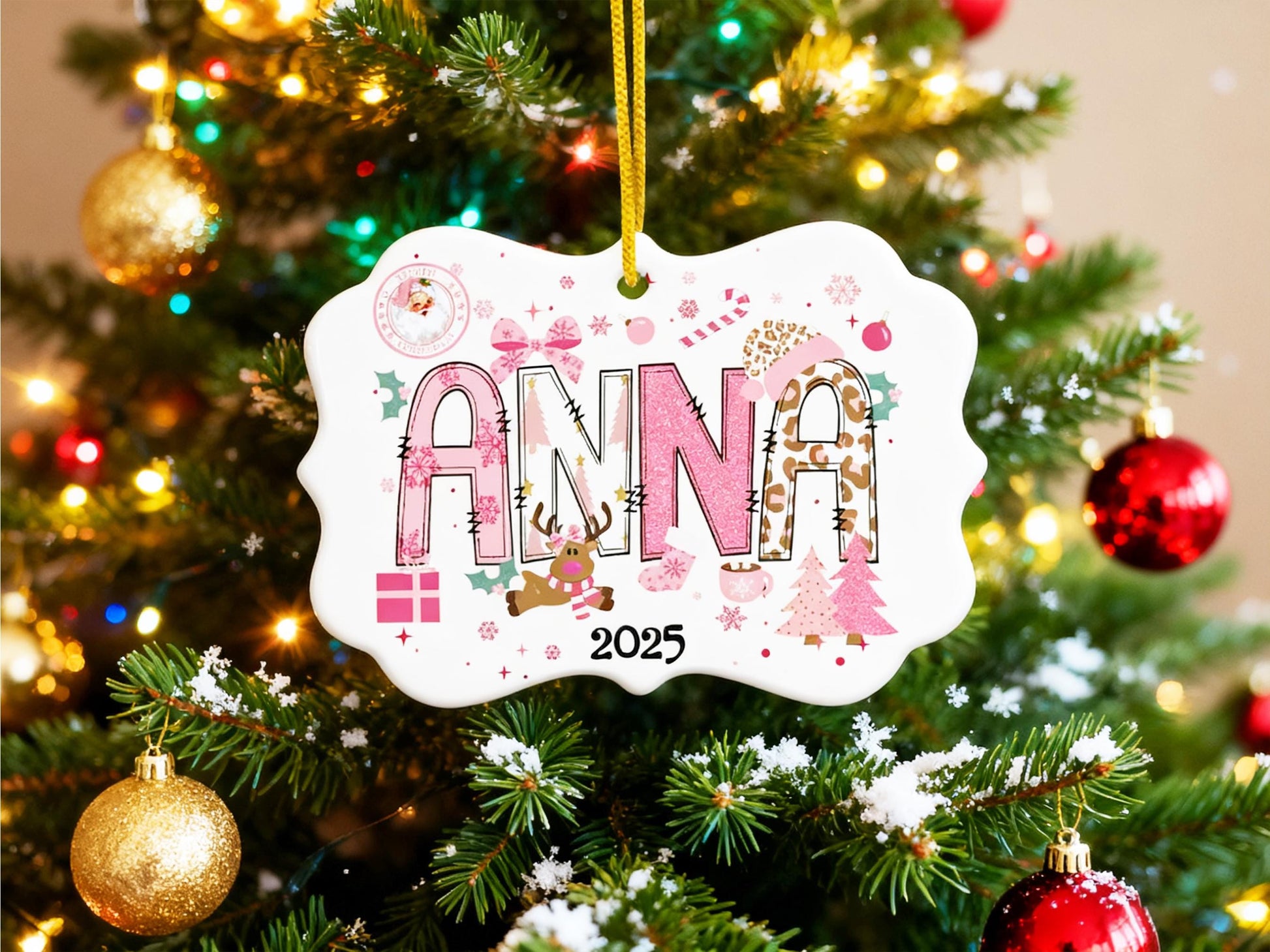 Personalized Name Christmas Ceramic Ornament, Custom Children's Name Christmas Ornaments Christmas Keepsakes, 2025 Newborn Christmas Gifts - product image 3