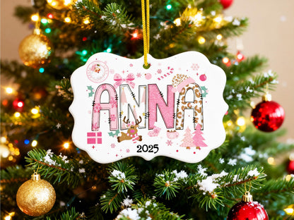 Personalized Name Christmas Ceramic Ornament, Custom Children's Name Christmas Ornaments Christmas Keepsakes, 2025 Newborn Christmas Gifts - product image 3