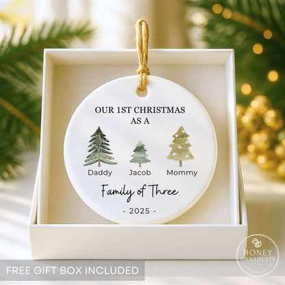 Family of Three Christmas Ornament - Family of 3 Ornament - Family Ornament - Personalized Baby's First Christmas Ornament, New Parent Gift - product image 12