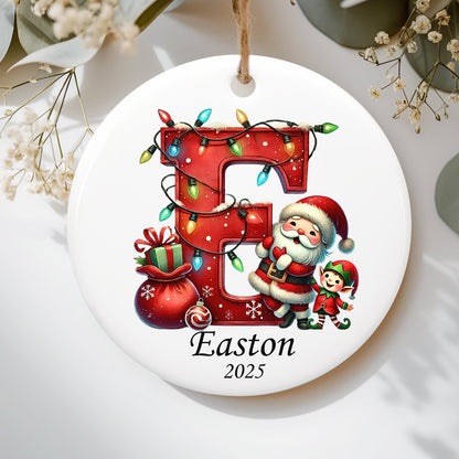 Letter Name Ornament, Santa Elf Ornament Personalized Christmas Ornament 2025, Custom Initial ornament, Christmas ornament for kids, Family - product image 5