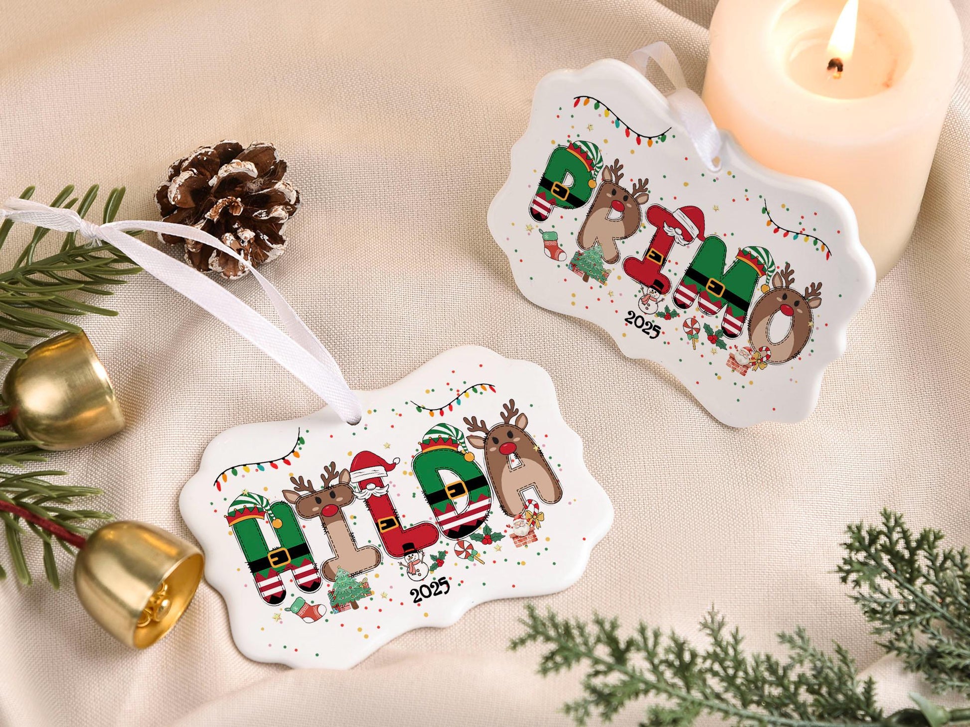 Personalized Kids Christmas Ornaments, 2025 Christmas Ceramic Ornament with Name, Holiday Keepsake, Xmas Gifts for Boys Girls - product image 12