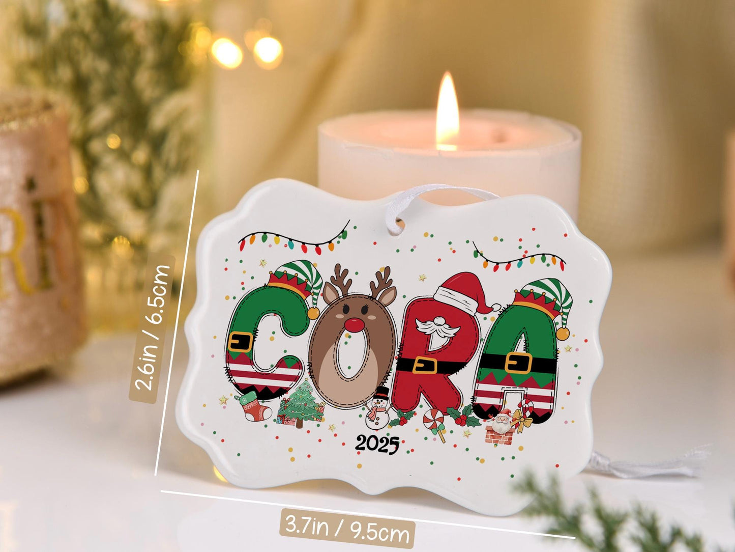 Personalized Kids Christmas Ornaments, 2025 Christmas Ceramic Ornament with Name, Holiday Keepsake, Xmas Gifts for Boys Girls - product image 6