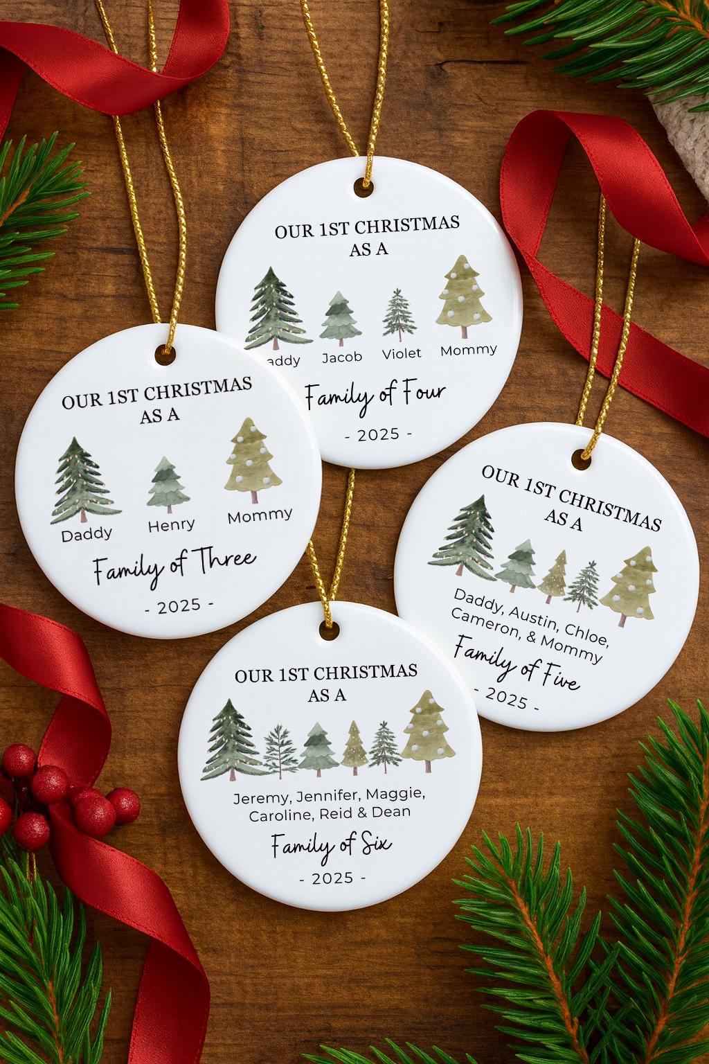 Family of Three Christmas Ornament - Family of 3 Ornament - Family Ornament - Personalized Baby's First Christmas Ornament, New Parent Gift - product image 13