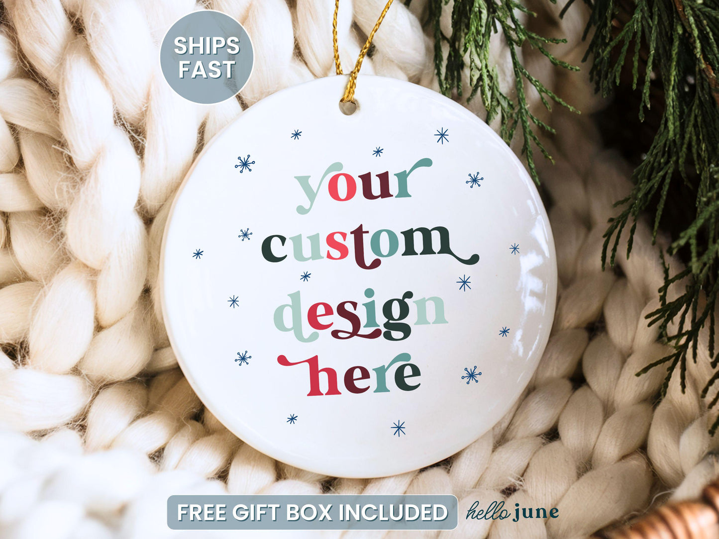Custom Design Christmas Ornament DIY Personalized Christmas Ornament Custom Text Ornament Your Design Here Custom Photo Ornament Your Logo - main product image