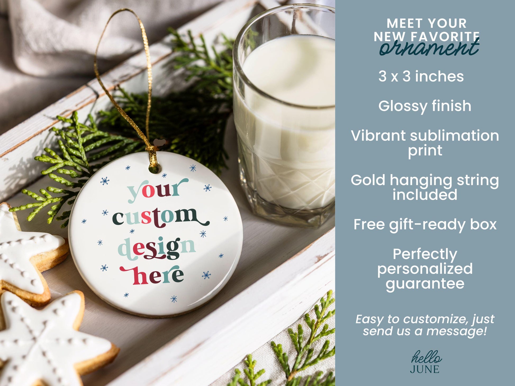 Custom Design Christmas Ornament DIY Personalized Christmas Ornament Custom Text Ornament Your Design Here Custom Photo Ornament Your Logo - product image 2