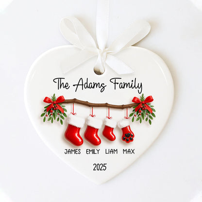 Personalized Family Christmas Ornament With Names, Custom Family of 5 Christmas Keepsake, New Family Christmas Gift, 2025 Stocking Ornament - product image 9