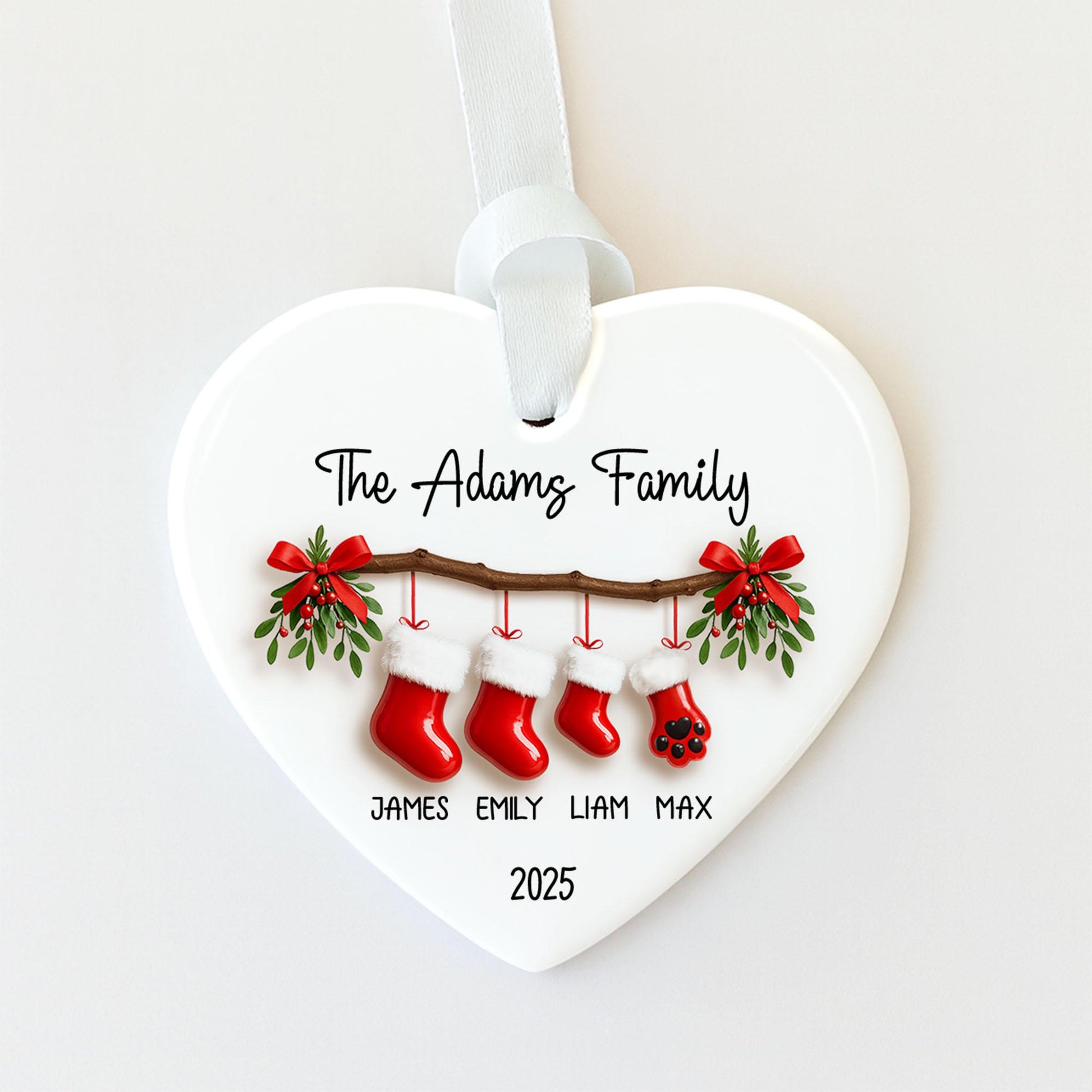 Personalized Family Christmas Ornament With Names, Custom Family of 5 Christmas Keepsake, New Family Christmas Gift, 2025 Stocking Ornament - product image 10
