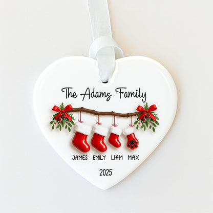 Personalized Family Christmas Ornament With Names, Custom Family of 5 Christmas Keepsake, New Family Christmas Gift, 2025 Stocking Ornament - product image 10