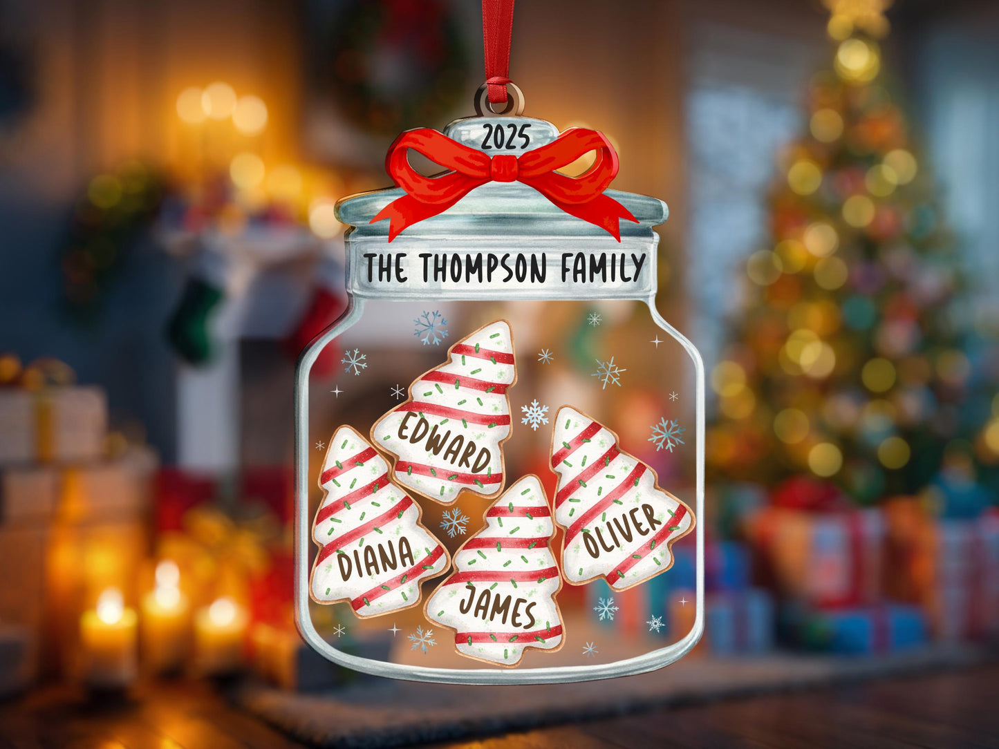 Christmas Ornaments, Personalized Family Name Christmas Ornaments, Family Christmas Jar Ornament, Christmas Tree Ornament, Holiday Keepsake - product image 9