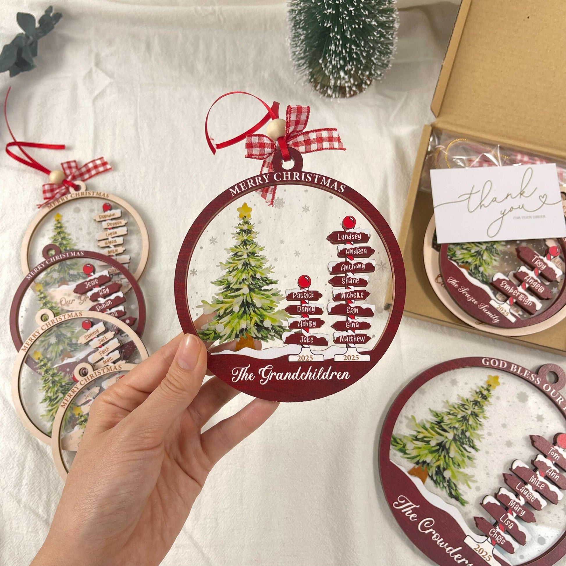 Family Name Christmas Tree Ornaments, Personalized Family Name Ornament, Christmas Tree Ornament Family Names 2026, Holiday Keepsake - product image 7