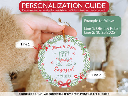 Custom Engagement Ornament, Personalized Engaged Ornament Gifts for Engaged Couple Engagement Gifts Engagement Christmas Ornament Keepsake - product image 3