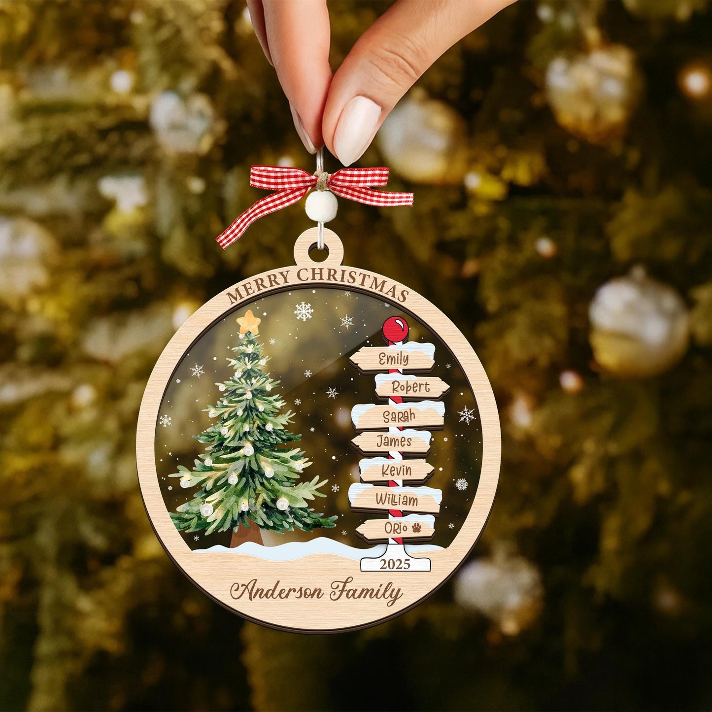 Family Name Christmas Tree Ornaments, Personalized Family Name Ornament, Christmas Tree Ornament Family Names 2026, Holiday Keepsake - main product image