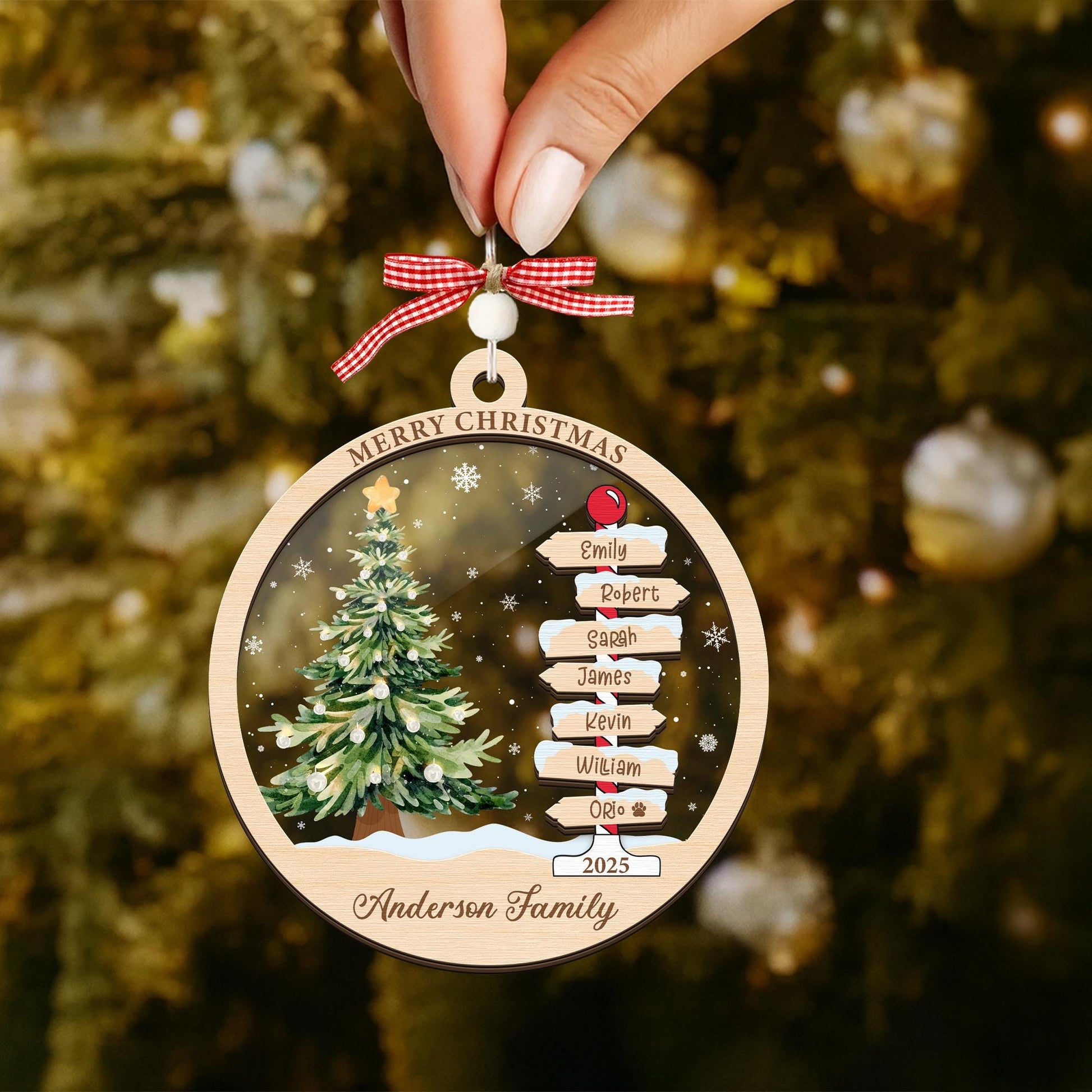 Family Name Christmas Tree Ornaments, Personalized Family Name Ornament, Christmas Tree Ornament Family Names 2026, Holiday Keepsake - main product image
