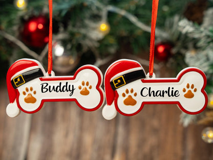 Custom Dog Paw Ornament,Personalized Pet Bone Xmas Decoration, New Puppy Gift 2025,Resin Christmas Tree Ornament for Dog Owner, Pet Keepsake - product image 2