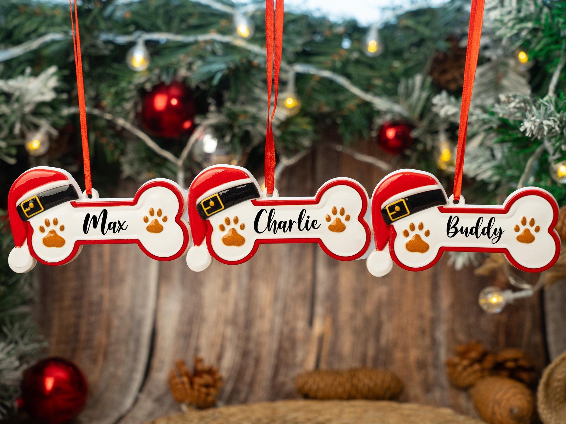 Custom Dog Paw Ornament,Personalized Pet Bone Xmas Decoration, New Puppy Gift 2025,Resin Christmas Tree Ornament for Dog Owner, Pet Keepsake - product image 5