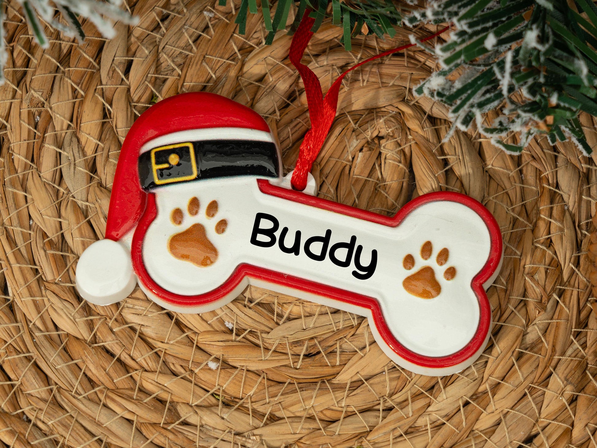 Custom Dog Paw Ornament,Personalized Pet Bone Xmas Decoration, New Puppy Gift 2025,Resin Christmas Tree Ornament for Dog Owner, Pet Keepsake - product image 7