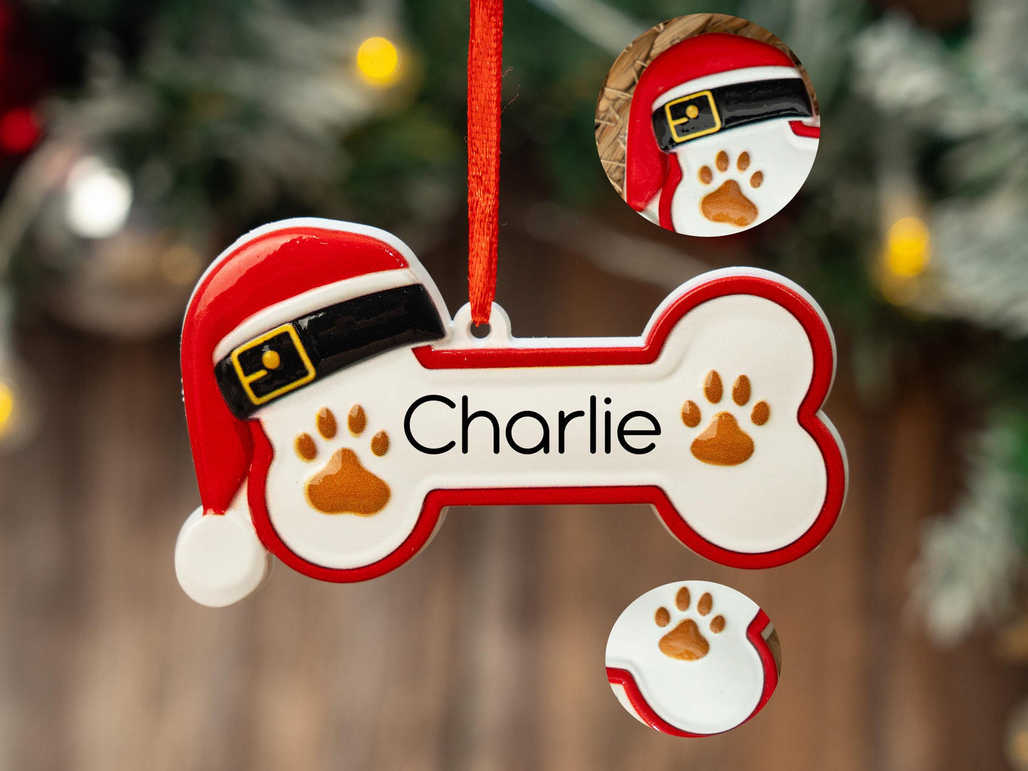 Custom Dog Paw Ornament,Personalized Pet Bone Xmas Decoration, New Puppy Gift 2025,Resin Christmas Tree Ornament for Dog Owner, Pet Keepsake - product image 9