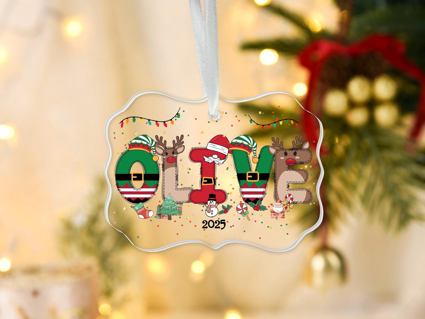 Personalized Kids Christmas Ornaments, 2025 Christmas Ceramic Ornament with Name, Holiday Keepsake, Xmas Gifts for Boys Girls - product image 8