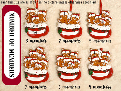 Personalized Resin Family Ornament, Gingerbread Christmas Family Ornament, Gingerbread Family of 2,3,4,5,6 Ornament 2025, Christmas Decor - product image 7