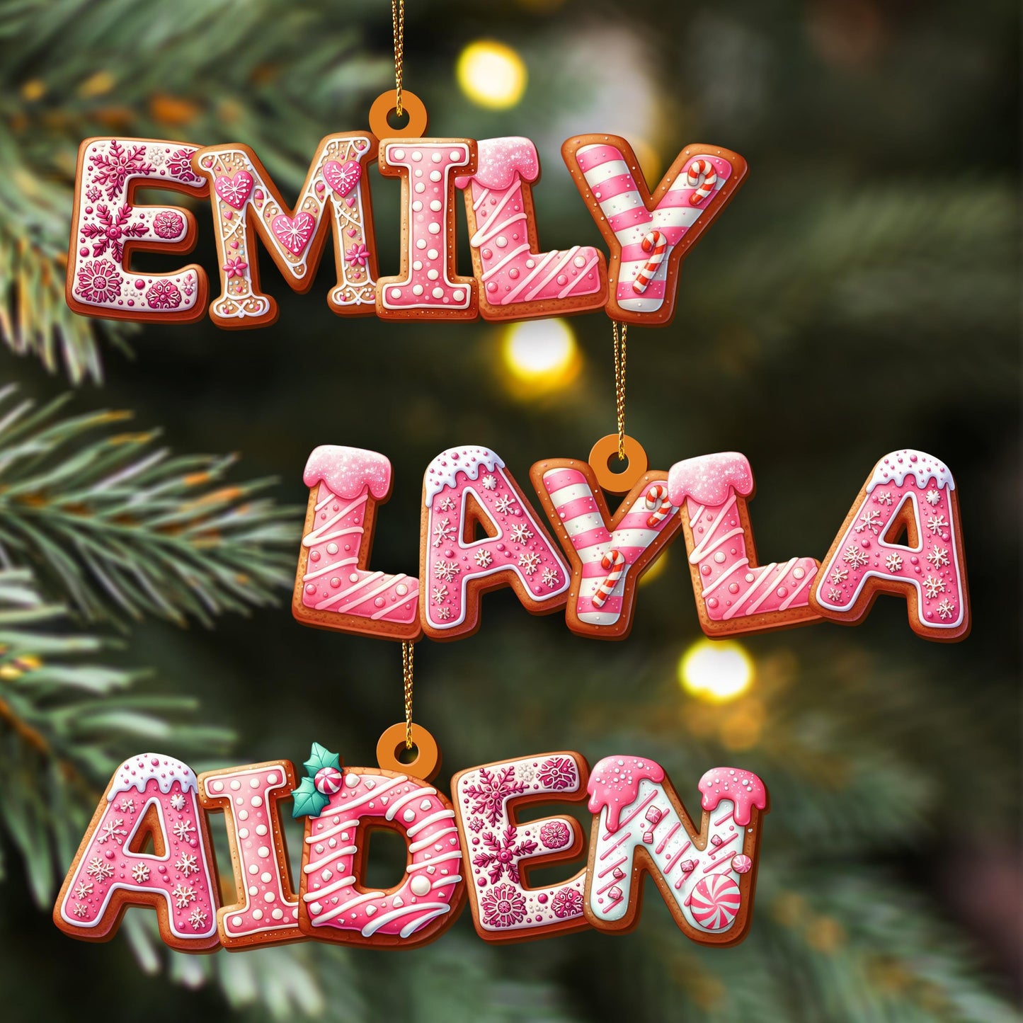 Custom Gingerbread Alphabet Ornaments, Personalised Christmas Decorations, Christmas Baubles, Christmas Name Tags, Kids Christmas Gifts - product image 4