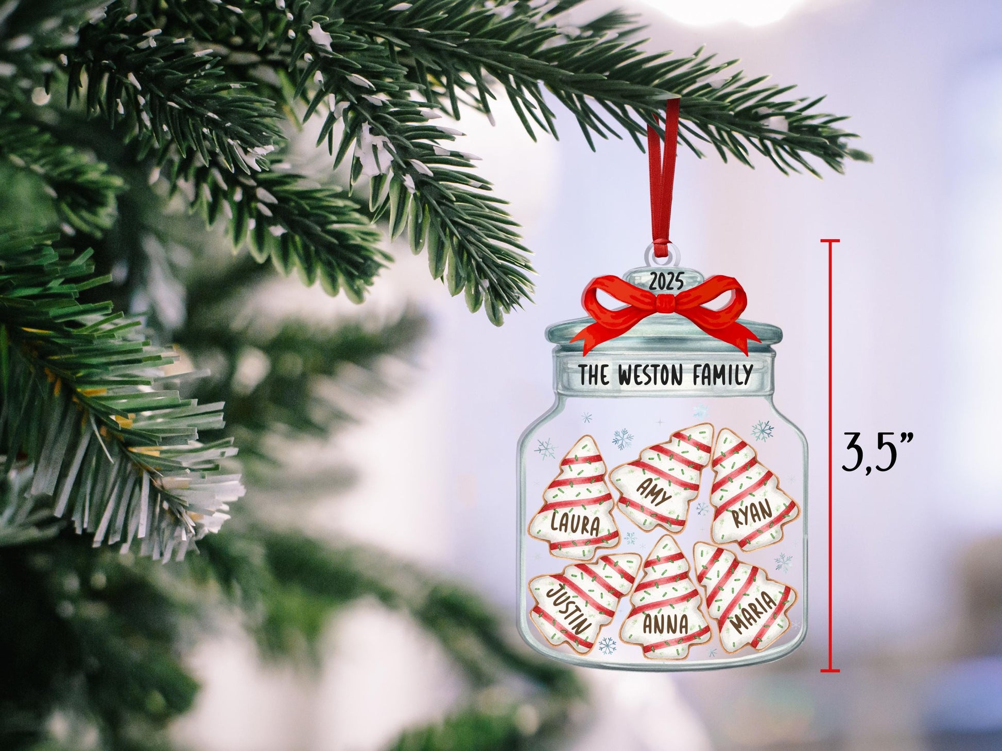 Christmas Ornaments, Personalized Family Name Christmas Ornaments, Family Christmas Jar Ornament, Christmas Tree Ornament, Holiday Keepsake - product image 4