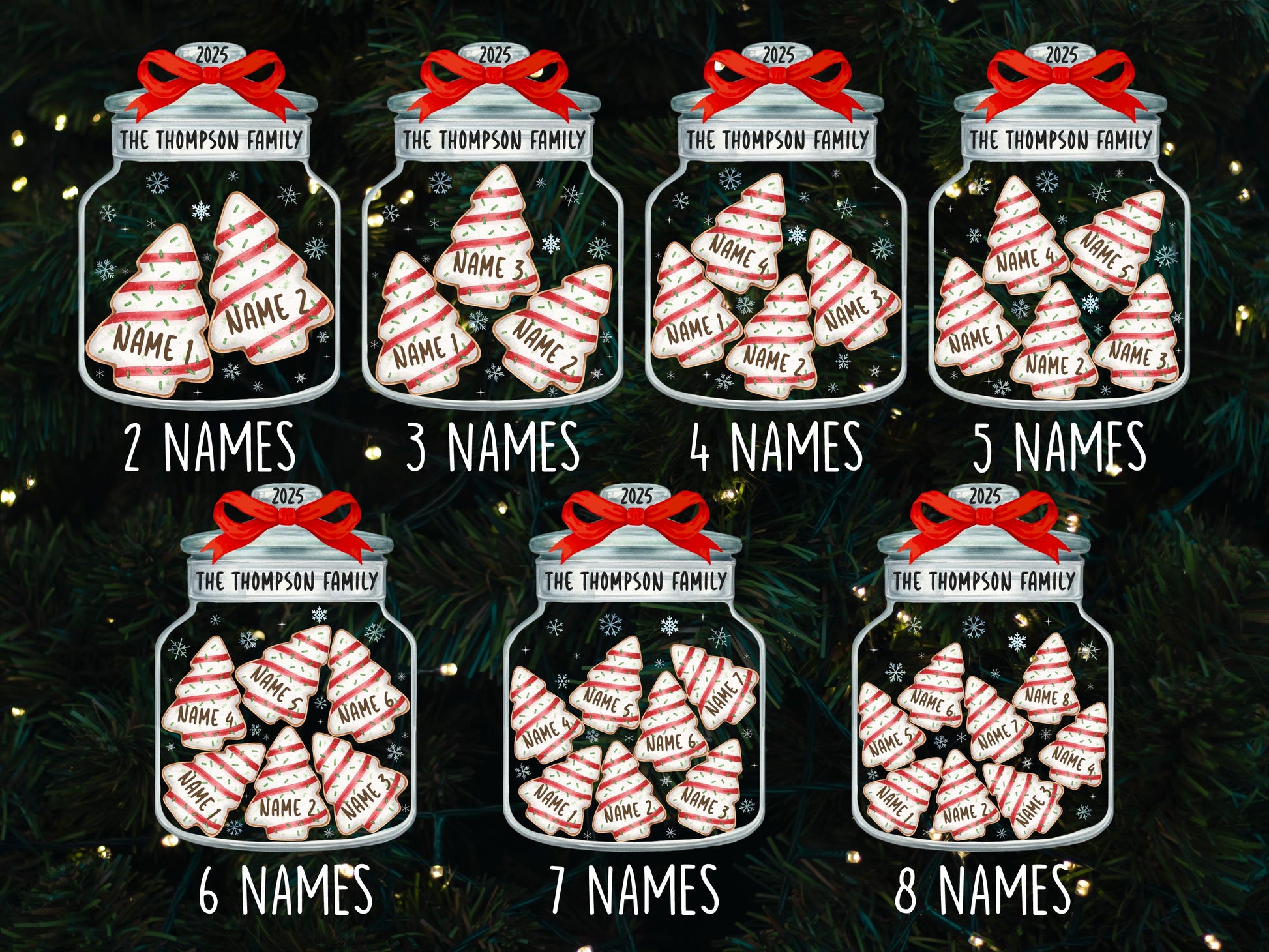 Christmas Ornaments, Personalized Family Name Christmas Ornaments, Family Christmas Jar Ornament, Christmas Tree Ornament, Holiday Keepsake - product image 2