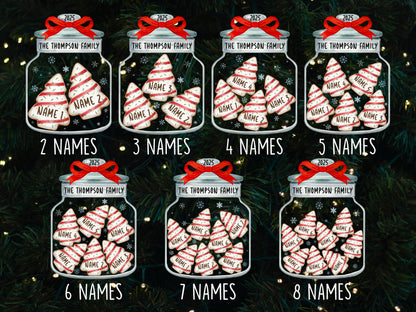 Christmas Ornaments, Personalized Family Name Christmas Ornaments, Family Christmas Jar Ornament, Christmas Tree Ornament, Holiday Keepsake - product image 2