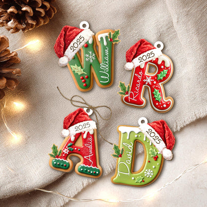 Personalized Gingerbread Letter Ornament, Custom Kids Name Ornament, Stocking Tag for Christmas, Kids Christmas Gift, Christmas Ornament - product image 4