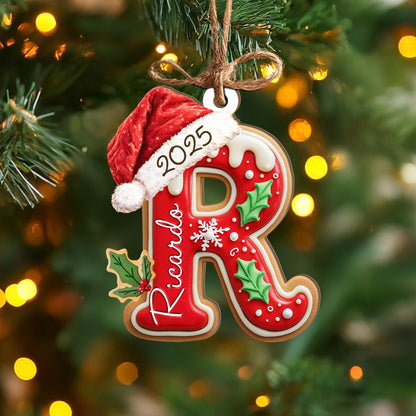 Personalized Gingerbread Letter Ornament, Custom Kids Name Ornament, Stocking Tag for Christmas, Kids Christmas Gift, Christmas Ornament - product image 5