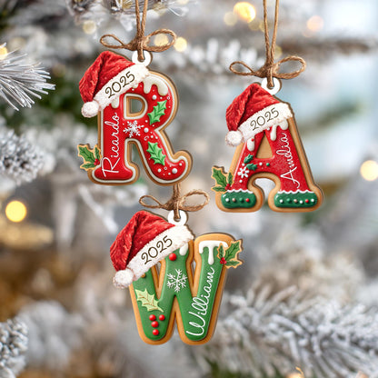 Personalized Gingerbread Letter Ornament, Custom Kids Name Ornament, Stocking Tag for Christmas, Kids Christmas Gift, Christmas Ornament - product image 7