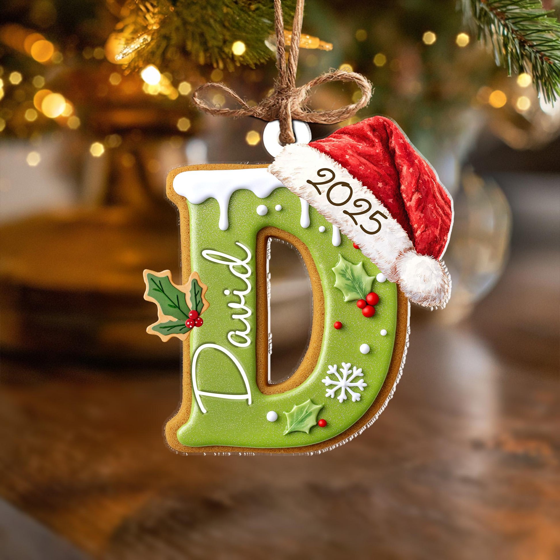 Personalized Gingerbread Letter Ornament, Custom Kids Name Ornament, Stocking Tag for Christmas, Kids Christmas Gift, Christmas Ornament - product image 8