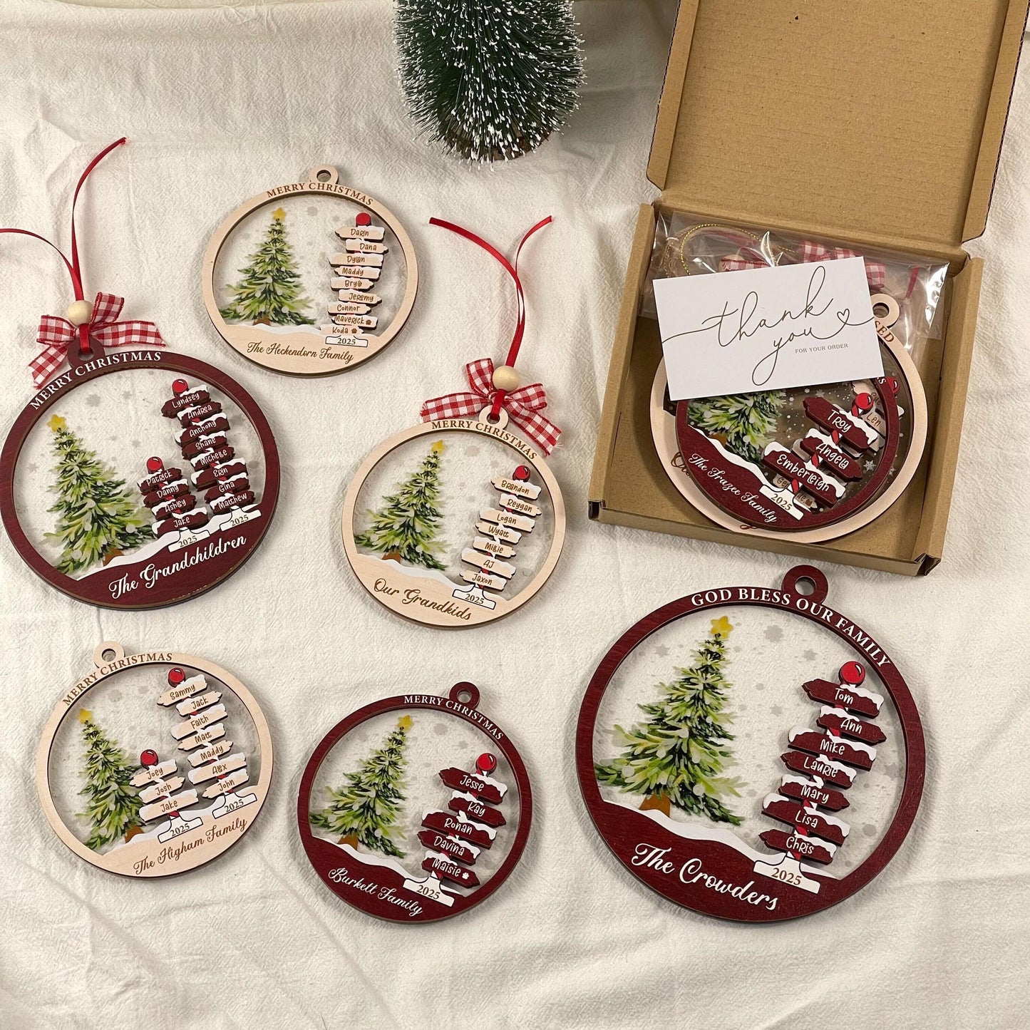 Family Name Christmas Tree Ornaments, Personalized Family Name Ornament, Christmas Tree Ornament Family Names 2026, Holiday Keepsake - product image 5