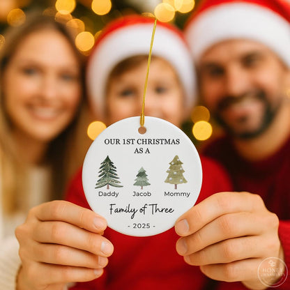 Family of Three Christmas Ornament - Family of 3 Ornament - Family Ornament - Personalized Baby's First Christmas Ornament, New Parent Gift - product image 11