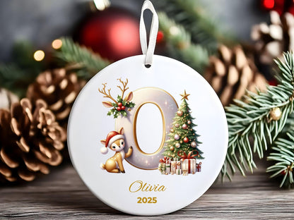 Personalized Reindeer Letter Ornament | Custom Initial A–Z Christmas Keepsake | Family Gift | Elegant Holiday Decor - product image 4